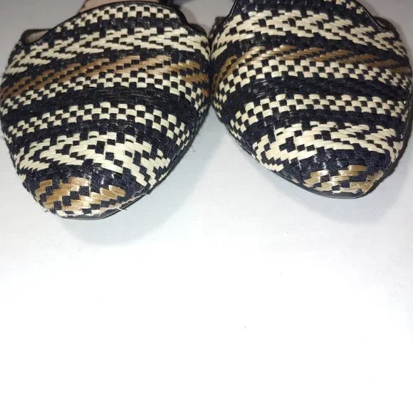 Restricted Woven Flats Size 8 Black Brown Tan - Picture 4 of 9